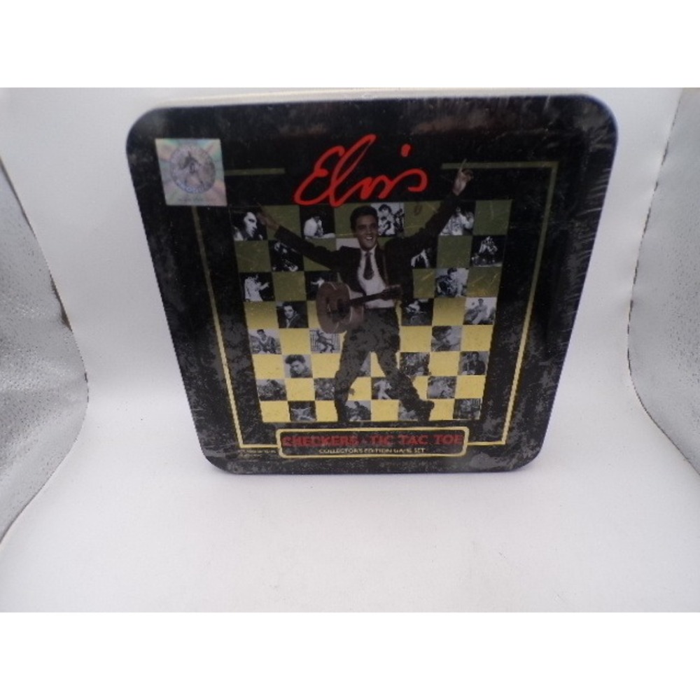 Elvis Presley Checkers & Tic Tac Toe Collector Edition Game Set USAopoly Tin New